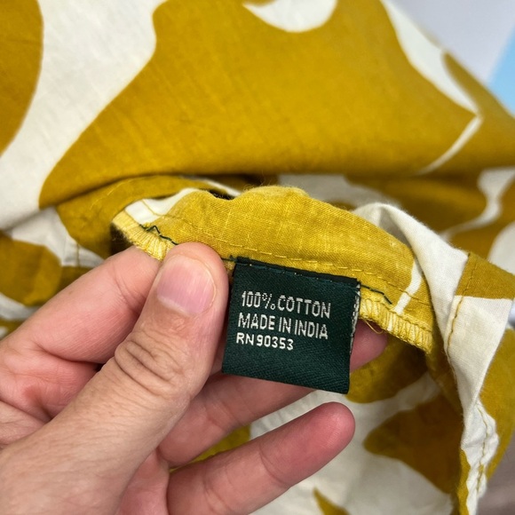 Meadow Rhodes - Mustard And White Fun Pattern V Neck Tiered Maxi Dress Size Med - Picture 8 of 10